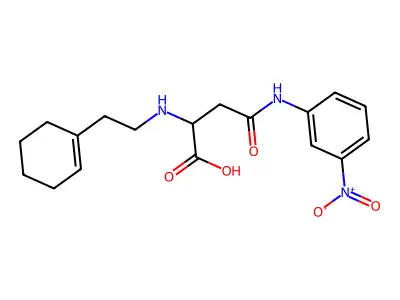 2-[2-(Cyclohexen-1-yl)ethylamino]-4-(3-nitroanilino)-4-oxobutanoic acid structure