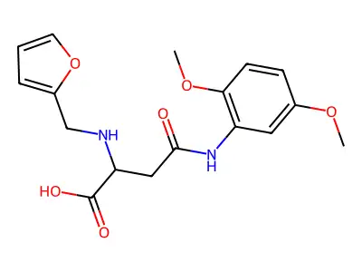 4-(2,5-Dimethoxyanilino)-2-(furan-2-ylmethylamino)-4-oxobutanoic acid structure