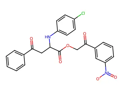 [2-(3-Nitrophenyl)-2-oxoethyl] 2-(4-chloroanilino)-4-oxo-4-phenylbutanoate structure