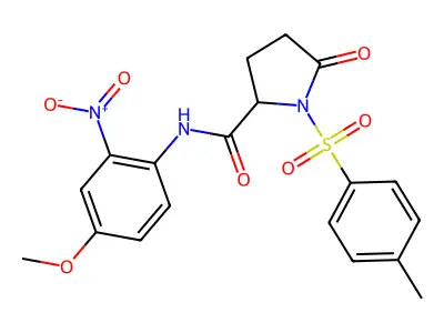 N-(4-methoxy-2-nitrophenyl)-1-[(4-methylphenyl)sulfonyl]-5-oxoprolinamide structure