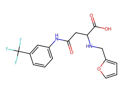 2-(Furan-2-ylmethylamino)-4-oxo-4-[3-(trifluoromethyl)anilino]butanoic acid structure