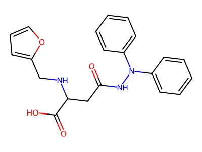 4-(2,2-Diphenylhydrazinyl)-2-(furan-2-ylmethylamino)-4-oxobutanoic acid structure