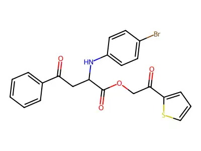2-Oxo-2-(thiophen-2-yl)ethyl 2-[(4-bromophenyl)amino]-4-oxo-4-phenylbutanoate structure