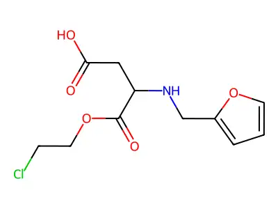 4-(2-Chloroethoxy)-3-(furan-2-ylmethylamino)-4-oxobutanoic acid structure