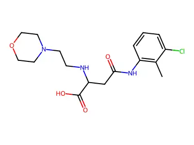 4-((3-chloro-2-methylphenyl)amino)-2-((2-morpholinoethyl)amino)-4-oxobutanoic acid structure