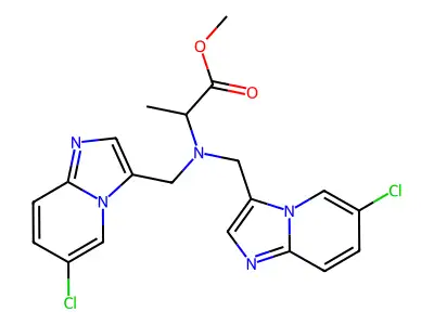 Methyl 2-[bis({6-chloroimidazo[1,2-a]pyridin-3-yl}methyl)amino]propanoate structure