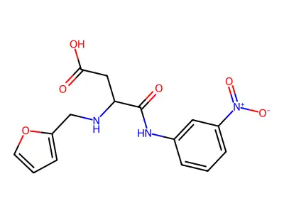 3-((Furan-2-ylmethyl)amino)-4-((3-nitrophenyl)amino)-4-oxobutanoic acid structure