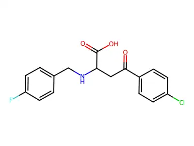 4-(4-Chlorophenyl)-2-{[(4-fluorophenyl)methyl]amino}-4-oxobutanoic acid structure