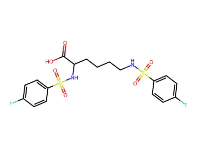 2,6-bis[(4-fluorophenyl)sulfonylamino]hexanoic Acid structure