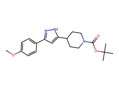 tert-butyl 4-[5-(4-methoxyphenyl)-1H-pyrazol-3-yl]tetrahydro-1(2H)-pyridinecarboxylate structure