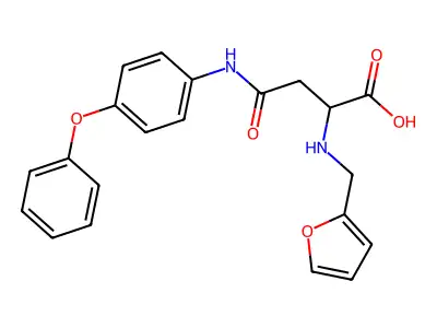 2-((Furan-2-ylmethyl)amino)-4-oxo-4-((4-phenoxyphenyl)amino)butanoic acid structure