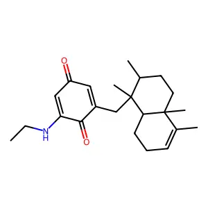 2-(ethylamino)-6-[(1,2,4a,5-tetramethyl-1,2,3,4,4a,7,8,8a-octahydronaphthalen-1-yl)methyl]cyclohexa-2,5-diene-1,4-dione structure
