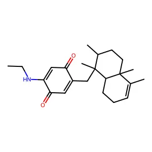 2-(ethylamino)-5-[(1,2,4a,5-tetramethyl-1,2,3,4,4a,7,8,8a-octahydronaphthalen-1-yl)methyl]cyclohexa-2,5-diene-1,4-dione structure