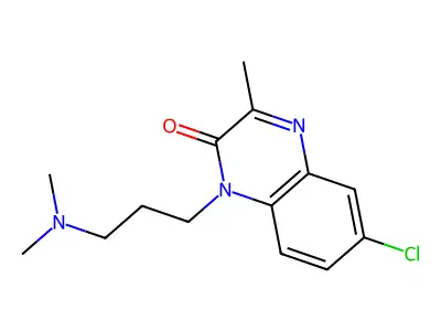 1-Dimethylaminopropyl-3-methyl-6-chloroquinoxaline-2(1H)-one structure