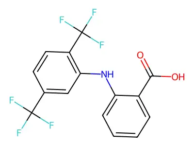 2-[2,5-bis(trifluoromethyl)anilino]benzoic acid structure