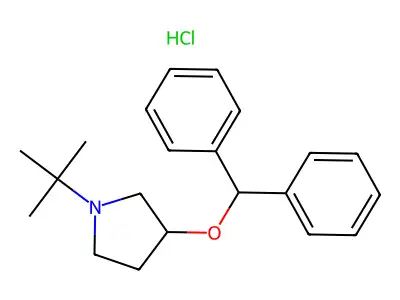 1-tert-Butyl-3-(diphenylmethoxy)pyrrolidine--hydrogen chloride (1/1) structure