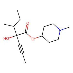 Valeric acid, 2-hydroxy-3-methyl-2-(1-propynyl)-, 1-methyl-4-piperidyl ester structure