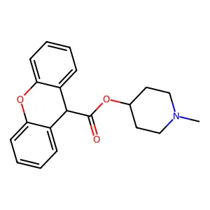 Xanthene-9-carboxylic acid, 1-methyl-4-piperidinyl ester structure