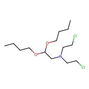 Acetaldehyde, 2-(bis(2-chloroethyl)amino)-, dibutyl acetal structure