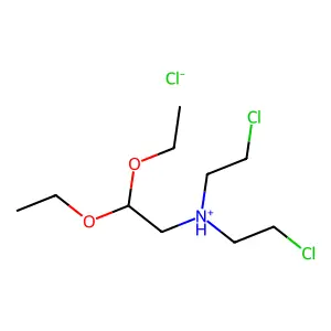 Acetaldehyde, 2-(bis(2-chloroethyl)amino)-, diethyl acetal, hydrochloride structure