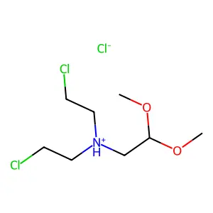 N,N-Bis(2-chloroethyl)-2,2-dimethoxyethan-1-amine--hydrogen chloride (1/1) structure