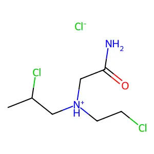 Acetamide, 2-(N-(2-chloroethyl)-N-(2-chloropropyl)amino)-, monohydrochloride structure