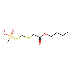 Butyl 3-methyl-3-oxo-2-oxa-4,6-dithia-3lambda~5~-phosphaoctan-8-oate structure