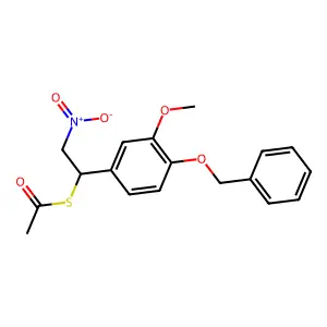 Acetic acid, thio-, S-(4-(benzyloxy)-3-methoxy-alpha-nitromethylbenzyl) ester structure