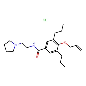 Benzamide, 4-allyloxy-3,5-dipropyl-N-(2-(1-pyrrolidinyl)ethyl)-, hydrochloride structure