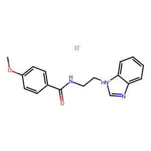 Benzamide, N-(2-(1-benzimidazolyl)ethyl)-p-methoxy-, monohydrochloride structure