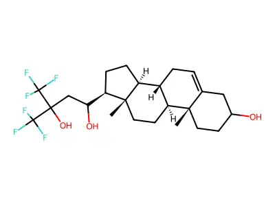 4,4,4-trifluoro-1-(3-hydroxy-10,13-dimethyl-2,3,4,7,8,9,11,12,14,15,16,17-dodecahydro-1H-cyclopenta[a]phenanthren-17-yl)-3-(trifluoromethyl)butane-1,3-diol structure