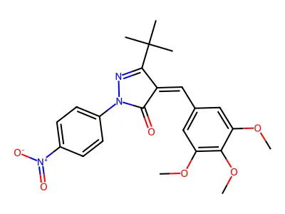 3-(TERT-BUTYL)-1-(4-NITROPHENYL)-4-((3,4,5-TRIMETHOXYPHENYL)METHYLENE)-2-PYRAZOLIN-5-ONE structure