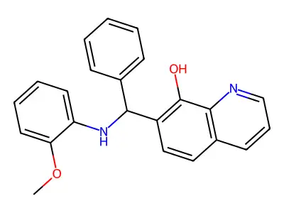 7-(((2-Methoxyphenyl)amino)(phenyl)methyl)quinolin-8-ol structure