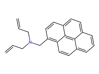 Bis(prop-2-en-1-yl)(pyren-1-ylmethyl)amine structure