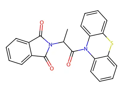 2-[1-methyl-2-oxo-2-(10H-phenothiazin-10-yl)ethyl]-1H-isoindole-1,3(2H)-dione structure