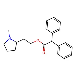 Acetic acid, diphenyl-, 2-(1-methyl-2-pyrrolidinyl)ethyl ester structure