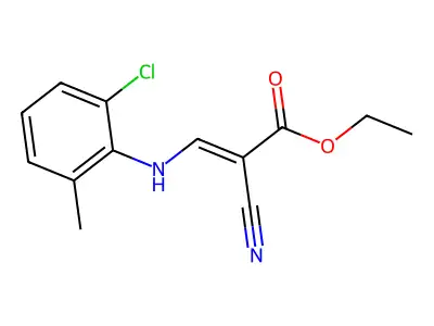 Ethyl 3-((2-chloro-6-methylphenyl)amino)-2-cyanoprop-2-enoate structure