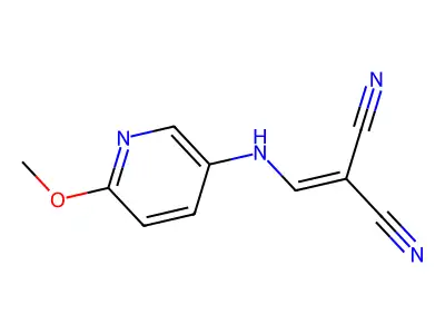 (((6-Methoxy-3-pyridyl)amino)methylene)methane-1,1-dicarbonitrile structure