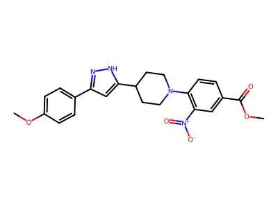 methyl 4-[4-[3-(4-methoxyphenyl)-1H-pyrazol-5-yl]piperidin-1-yl]-3-nitrobenzoate structure