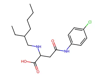 3-[(4-Chlorophenyl)carbamoyl]-2-[(2-ethylhexyl)amino]propanoic acid structure