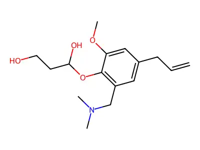 1,3-Propanediol, 3-(4-allyl-2-((dimethylamino)methyl)-6-methoxyphenoxy)- structure