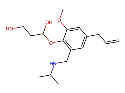 1,3-Propanediol, 3-(4-allyl-2-((isopropylamino)methyl)-6-methoxyphenoxy)- structure