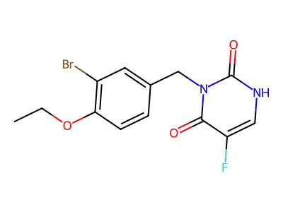 Uracil, 3-(3-bromo-4-ethoxybenzyl)-5-fluoro- structure