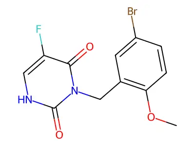Uracil, 3-(3-bromo-6-methoxybenzyl)-5-fluoro- structure