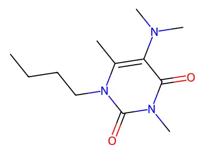 Uracil, 1-butyl-5-(dimethylamino)-3,6-dimethyl- structure
