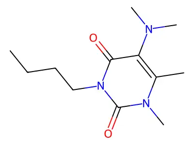 Uracil, 3-butyl-5-(dimethylamino)-1,6-dimethyl- structure