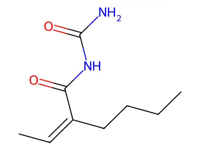 N-Carbamoyl-2-ethylidenehexanamide structure