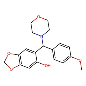 1,3-Benzodioxol-5-ol, 6-[(4-methoxyphenyl)-4-morpholinylmethyl]- structure