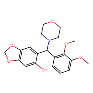 1,3-Benzodioxol-5-ol, 6-[(2,3-dimethoxyphenyl)-4-morpholinylmethyl]- structure