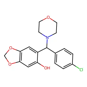 6-[(4-Chlorophenyl)(4-morpholinyl)methyl]-1,3-benzodioxol-5-ol structure